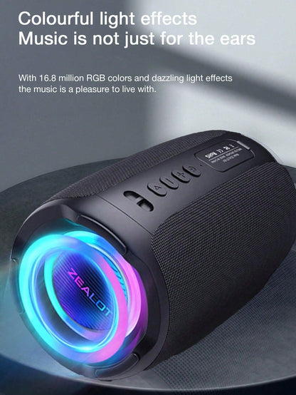 ZEALOT Wireless Speaker IPX7 Waterproof Wireless Speaker With 20W Loud Stereo Sound Outdoor Portable Speakers With Wireless 5.2 6H Playtime RGB Light 2600mah Battery Dual Pairing For Home Party.Christmas/Gifts//New Year's Day