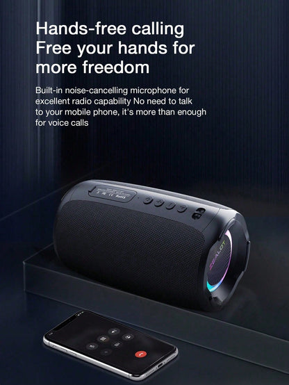 ZEALOT Wireless Speaker IPX7 Waterproof Wireless Speaker With 20W Loud Stereo Sound Outdoor Portable Speakers With Wireless 5.2 6H Playtime RGB Light 2600mah Battery Dual Pairing For Home Party.Christmas/Gifts//New Year's Day