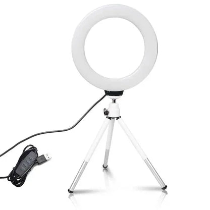 SH 16cm 6 inch Ring Light With Tripod Stand Usb Charge Selfie Led Lamp Dimmable Photography Light For Photo Photography Studio